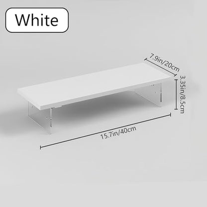 Anti-slip Monitor Stand Riser 2.16/3.34 Inch 2 Height Adjustments Clear Acrylic Stand with Clear Anti-slip Mat, Desk Accessories Screen/PC/Printer/Laptop/Mirror Riser 7.8 x 15.7 Inch (White) - color: White