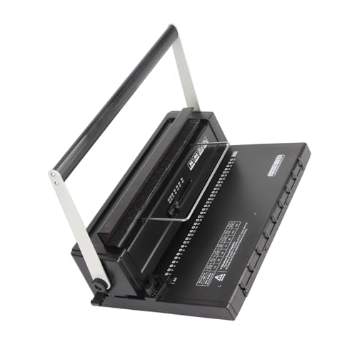 Wire Binding Machine for Office, 34 Hole Square Punch | 12 Sheet Punch Capacity, 3:1 Pitch Compatible, Ergonomic Two Handle Spiral Coil for School Print Shop Home