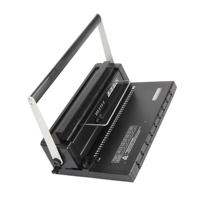 Wire Binding Machine for Office, 34 Hole Square Punch | 12 Sheet Punch Capacity, 3:1 Pitch Compatible, Ergonomic Two Handle Spiral Coil for School Print Shop Home