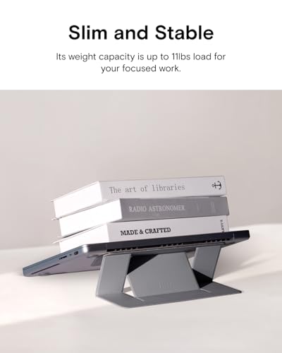 MOFT Invisible Slim Laptop Stand, Adhesive And Reusable, Adjustable Perfect Viewing Angles, Compatible with Laptops Up to 15.6", Grey - color: Grey, size: 11.6"-16" Laptops-adhesive