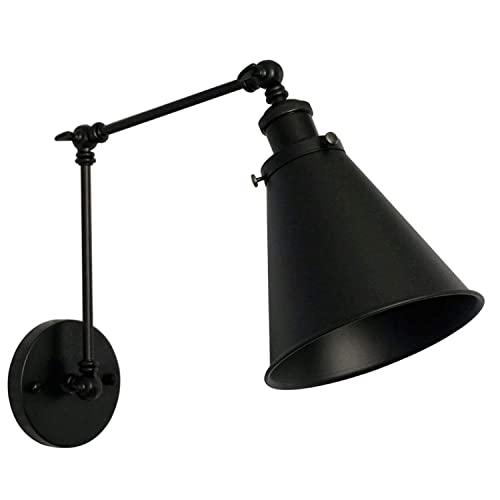 Industrial Black Wall Sconce,Angle Adjustable Decorative Modern Farmhouse Wall Mount Light for Living Room Wall Lamp Set of 2