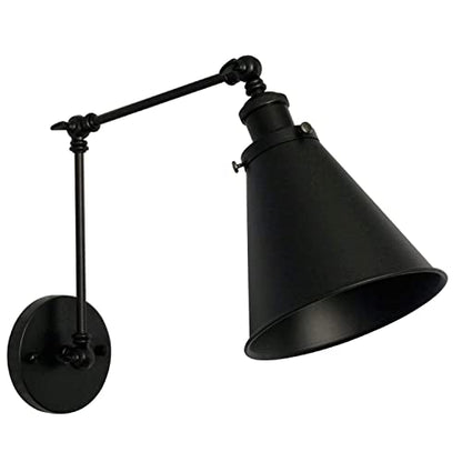 Industrial Black Wall Sconce,Angle Adjustable Decorative Modern Farmhouse Wall Mount Light for Living Room Wall Lamp Set of 2