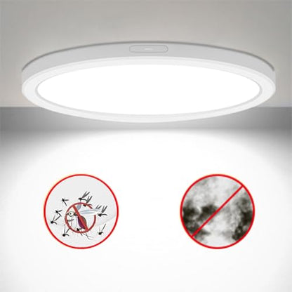 NOVELUX-ETL Certified 7 inch Flush Mount Ceiling Light Fixtures White, 12W 1200LM Dimmable, 5000K Ultra Thin Round Led Ceiling Light for Bedroom,Living Room, Kitchen, Hallway, Bathroom, 3Pack - size: 7 inch-3 Pack