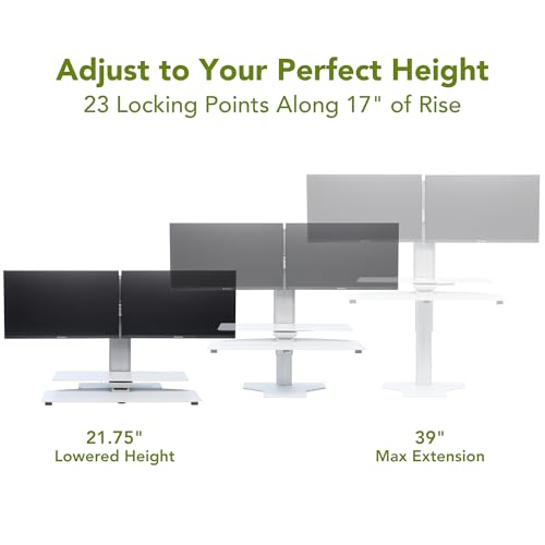 Perfect POSTURE Standing Desk Converter - Dual Monitor Riser - 18" Lift - color: White