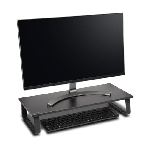 Kensington Extra Wide SmartFit Monitor Stand, Ergonomic Height Adjustable, for Monitors up to 32 Inches and MacBook M1/M2/M3/M4 (K55726WW) Black