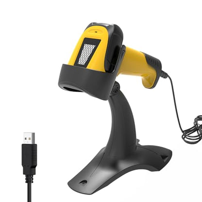 Automatic Hands-Free 1D Laser Barcode Reader with Stand, USB Connected Desktop Scanner for POS & Inventory Management - color: 1D Laser Barcode Scanner with Stand