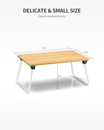 Ruxury Foldable Lap Desk Laptop Stand Bed Desk Table Tray, Breakfast Serving Tray, Portable & Lightweight Mini Table, Lap Tablet Desk for Sofa Couch Floor - Wood - color: Matte Wood