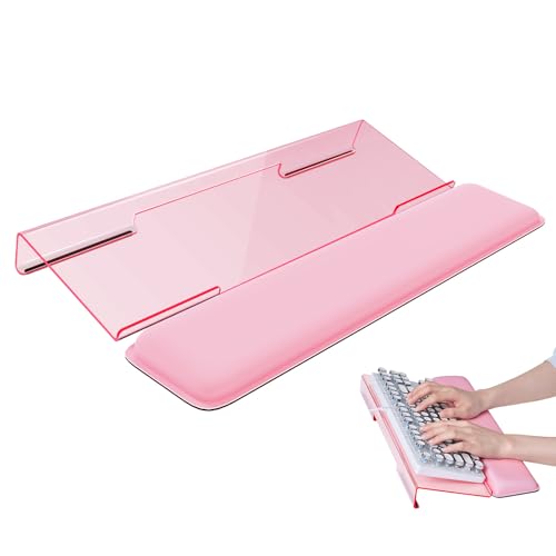 Laborio Computer Keyboard Wrist Rest, Keyboard Riser Stand for Desktop - color: Pink