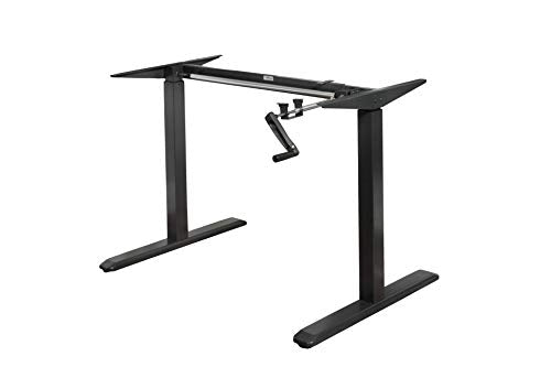 Black Height Adjustable Crank Desk Frame, Tabletop Not Included, 48.56 Inch Max Height - color: Black