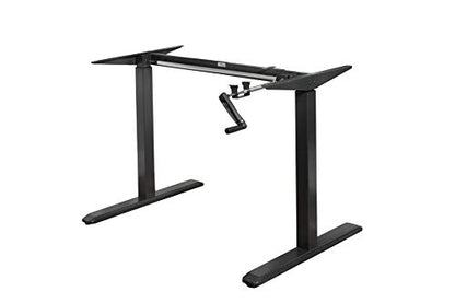 Black Height Adjustable Crank Desk Frame, Tabletop Not Included, 48.56 Inch Max Height - color: Black