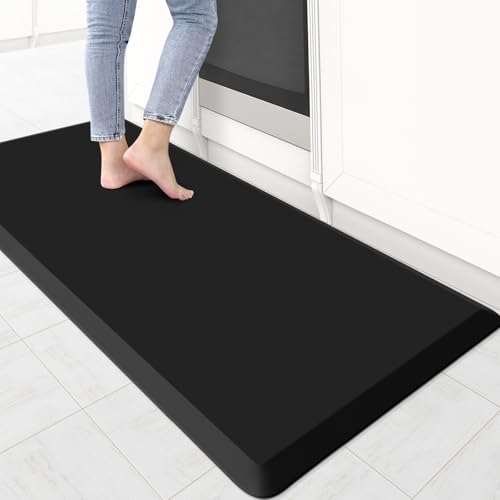 0.8" Thick Kitchen Mat Cushioned Anti Fatigue Rug Comfort Floor Mats - color: Black, size: 54"L x 22"W x 0.8"Th