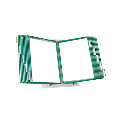Tarifold Desktop Reference Organizer & Display System, 20 Double-Sided Pockets, 40 Sheet Capacity, Expandable, Durable Steel Wire Frames, Letter Size, Made in France, Green - color: Green, size: 20 Pockets
