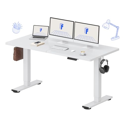 FLEXISPOT 63x24 Inch Electric Standing Desk, White - color: White, size: 63"x24"