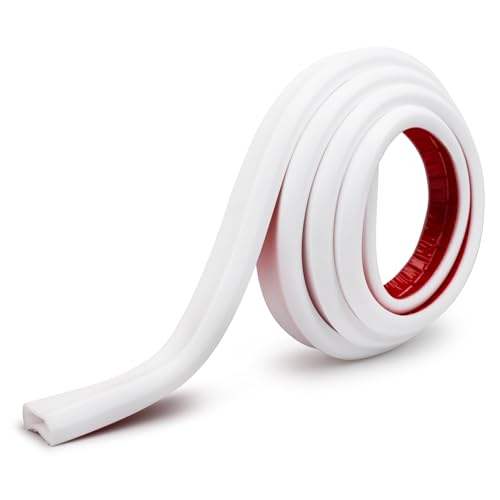 RUBBER BOND TV Cord Hider, Wall Cable Cover, Self Adhesive, 6 Feet, White - color: White, size: 6 Feet