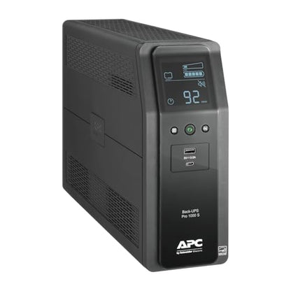 APC UPS 1000VA Sine Wave UPS Battery Backup & Surge Protector, Backup Battery Power Supply with AVR, (2) USB Charger Ports, BR1000MSR (Renewed) - size: 1000VA