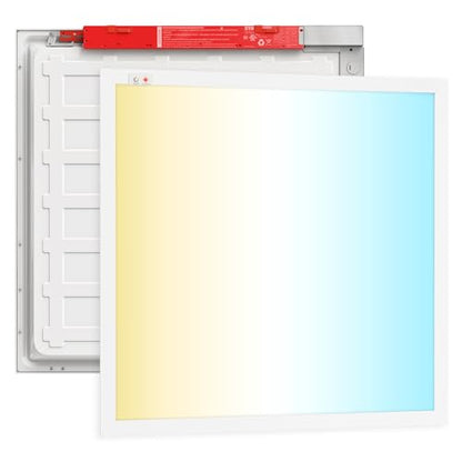 Sunco 2x2 LED Flat Panel Lights, Emergency Backup, 3CCT, 20-40W | 5200LM, 0-10V, Office Lighting, 90 Minute Battery Emergency, Dual Selectable Features, 20/30/40W, 4000/5000/6000K