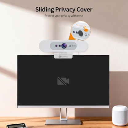 4K Webcam for PC, Compatible with Windows Hello, 8.3MP UHD 1/2.55” CMOS