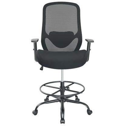 Drafting Office Chair Big and Tall 450lbs Heavy Duty for Standing Desk - color: Black