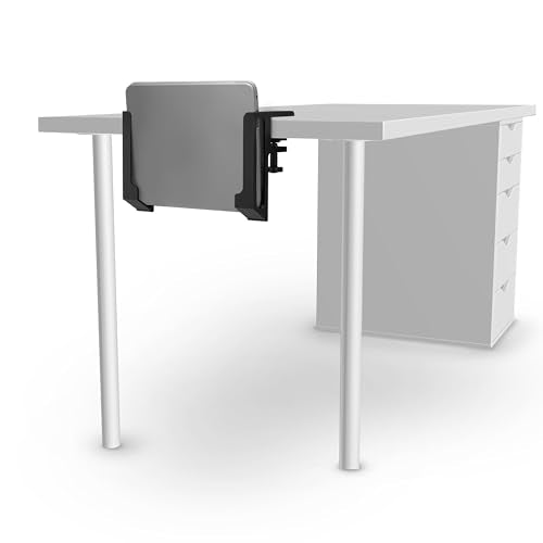 BRAINWAVZ Laptop Holder for Side of Desk, 1.2" / 31mm, Adjustable Length, Ideal for Macbooks, Surface, Keyboards, Switch, Tablets & More, Easy to Install, Screw On Desk - color: Black Desk Edge Mount