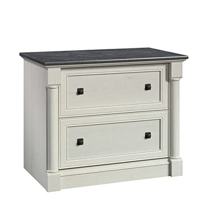 Sauder Palladia 2 Drawer File Cabinet, Lateral Filing Cabinets for Home Office, Hanging File Folders Organizer, Interlocking Drawers, in Glacier Oak Finish - color: Glacier Oak
