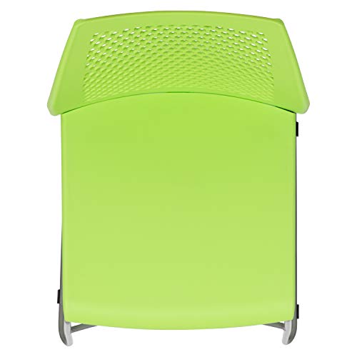 Flash Furniture Hercules Stack Chair with Air-Vent Back, Green | Sled Base, Powder Coated, 661 LBS. Weight Capacity - color: Green, size: Set of 1