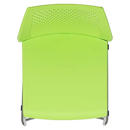 Flash Furniture Hercules Stack Chair with Air-Vent Back, Green | Sled Base, Powder Coated, 661 LBS. Weight Capacity - color: Green, size: Set of 1