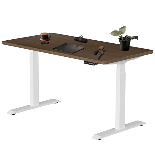 Fromann Dual Motor Electric Standing Desk Frame 3 Tier Legs Height Adjustable Handset with USB A+ C Ports Sit Stand up Desk Base for Home and Office (White) - color: White