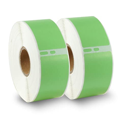 BETCKEY - Compatible DYMO 30252 (1-1/8" x 3-1/2") Address & Barcode Labels - Compatible with DYMO Labelwriter 450, 4XL & Zebra Printers[2 Rolls/700 Labels, Green] - color: Green, size: 30252 [1-1/8" x 3-1/2"]