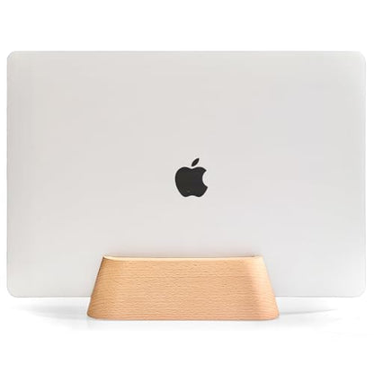 ACODE Wood Vertical Laptop Stand for Desk - Compatible With MacBook Pro Air, Surfaces - Storage Rack Slot Thickness 0.59" to 0.71" - Upright Holder - color: 1 Fagus lishizhijia