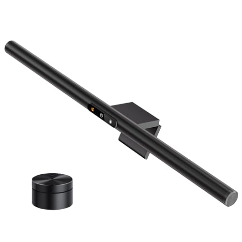 LYMAX Monitor Light Bar PRO+ with Sensor, Fit for Curved/Flat Monitors | Eye-Care No Glare Desk Lamp, Motion Sensor, Wireless Remote Stepless Dimming 2700K-6500K for Home Stduy Office Gaming - color: Black-M6