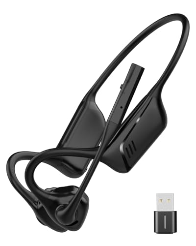 Open Ear Headphones with Mic, Bluetooth 5.1 Headset, aptX Low Latency