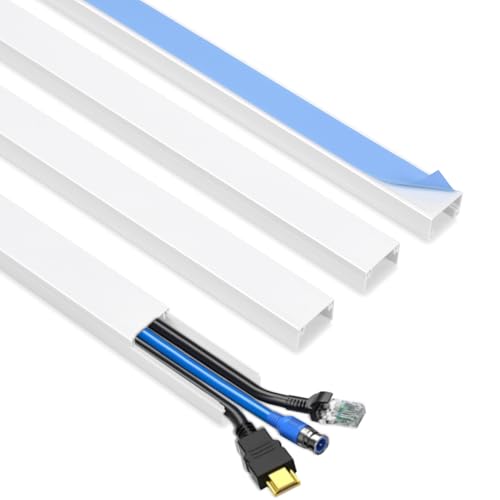 Cord Hider, 62.8in Cable Hider, Cord Covers for Wires on Wall, Wire Covers for Cords, Wire Hiders for TV on Wall, Easier Setup Cable Cover Cable Management, 4X L15.7 W1.18 H0.67in - size: Large-62.8In