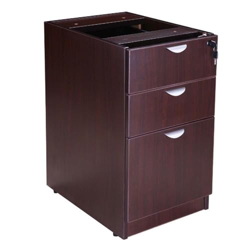 Scranton & Co 71" U-Shaped Curved Bow Desk Suite, Mocha Finish, Includes Hutch and File Storage Pedestal, Scratch-Resistant Laminate, Lockable Drawers, Modular Office Desk for Home or Workspace Use