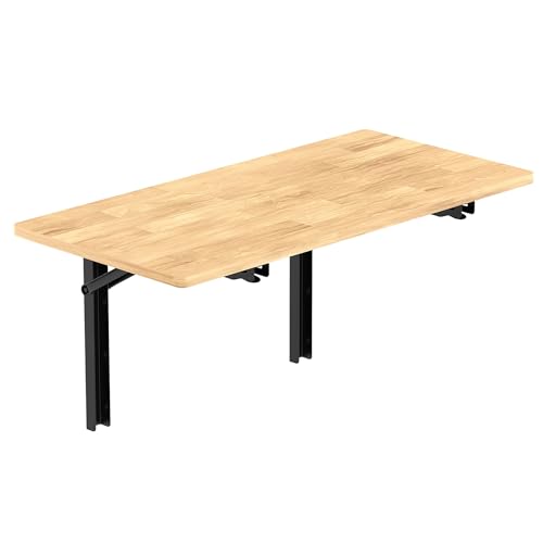 TORACK Heavy Duty Wall Mounted Folding Workbench, Collapsible Wall Table | Space Saving, Folding Wall Desk for Garage, Workshop, Holds up to 550 lbs, Size: 32 x 18 in - size: 32x18 inch