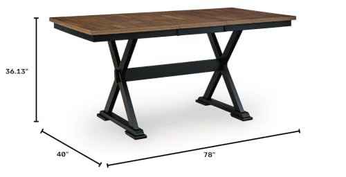 Signature Design by Ashley Farmhouse Counter Height Dining Table, Brown - style: Counter Table