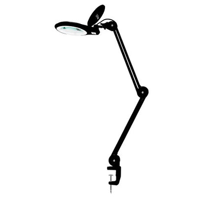 Neatfi LED Magnifying Lamp 1,200 Lumens with Clamp – 5” 5-Diopter Glass Lens, Dimmable Task Light | Adjustable Arm | Reading, Sewing & Crafting (Black, 5-Diopter) - color: Black, size: 5-Diopter