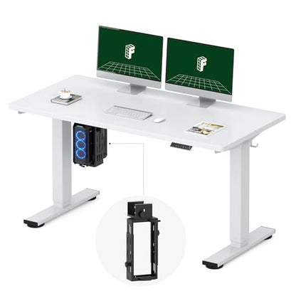 FLEXISPOT EN2 55"x28" Electric Standing Desk with PC Stand Bundle, White - color: White Top + White Frame, size: 55x28 | PC Stand