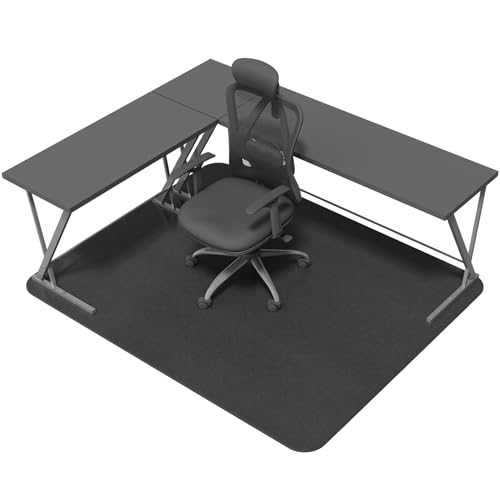 Office Chair Mat for Hard Floors, Slip Resistant Heavy Duty Under Desk Chair Mat for Hardwood Floor, 51"x63"Inch, Black - size: 51"x63"