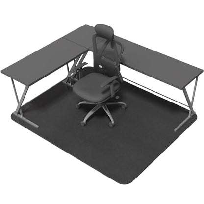 Office Chair Mat for Hard Floors, Slip Resistant Heavy Duty Under Desk Chair Mat for Hardwood Floor, 51"x63"Inch, Black - size: 51"x63"