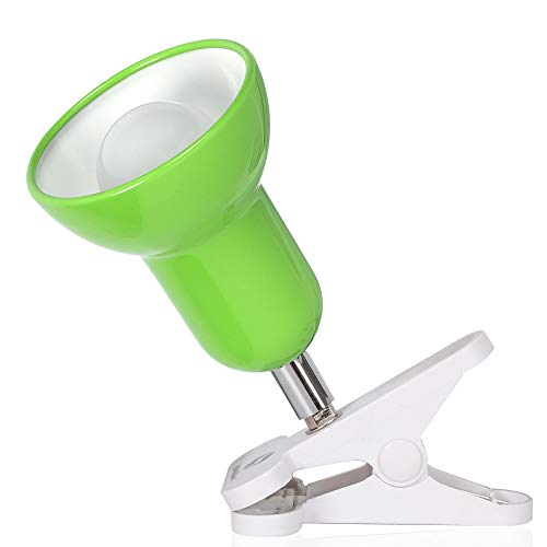 RONG&LAN Clip lamp,360° Rotation Clip on Lamp Portable Book Reading Light,Clamp on Desk/Table/Bunk Bed/Cupboard Home Lighting, (Desk lamp,Seven Colors for Your Choice) (Green) - color: Green