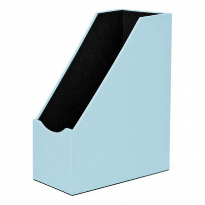 UnionBasic Magazine File Holder - Office Leatherette Desktop Document File Folder Journals Organizer Racks, Lychee Blue - color: Lychee Blue