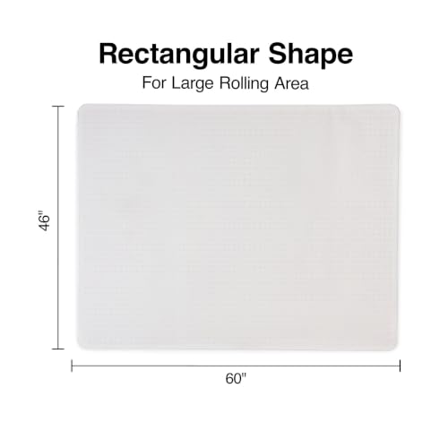 Staples Office Chair Mat, Clear Floor Mats, Medium-Pile Carpets, 60 x 46 Inch, Smooth Glide - size: 46'' x 60'', style: Medium-Pile