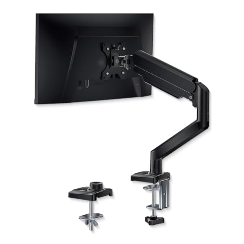 Single Monitor Arm Desk Mount – Adjustable Gas Spring Monitor Stand for 13”–34” Screens, Full Motion Swivel, Tilt & Rotation, Heavy Duty VESA Mount for Office, Gaming & Professional Setup - style: Single Monitor Arm