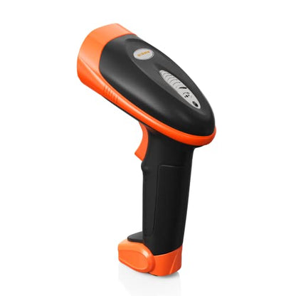 AMBIR BR200 Wireless/USB Barcode Scanner: Supports-1D,2D,PDF417, & QR barcodes. OS: Win, Mac, Linux, Android-Black/Orange - color: Black