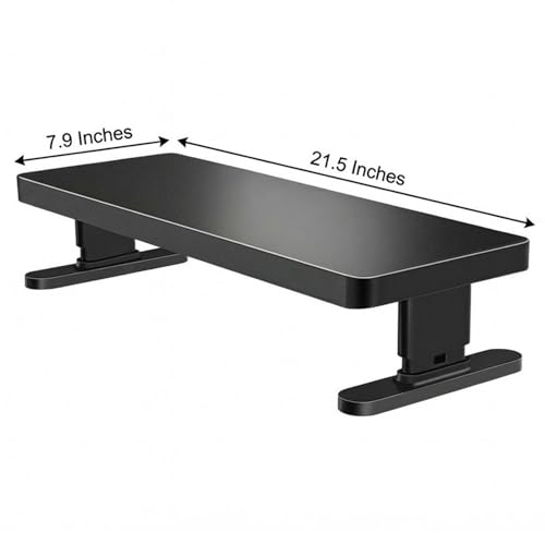 Adjustable Monitor Stand with 4 height options, Desk Shelf for Top of Desk Adjustable - color: Black