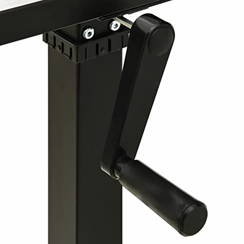 Gecheer Manual Height Adjustable Standing Desk Frame, Hand Crank Black Powder-Coated Steel, for Home Office Workspace, 28.0-44.5 in Height, 23.6 x 63.0 x 44.5 in Dimensions