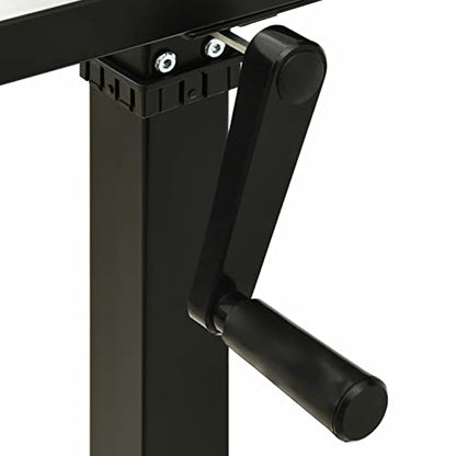 Gecheer Manual Height Adjustable Standing Desk Frame, Hand Crank Black Powder-Coated Steel, for Home Office Workspace, 28.0-44.5 in Height, 23.6 x 63.0 x 44.5 in Dimensions