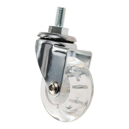 Castor Wheels 2-inch 8 * 15 Screw Brake Transparent Wheel Screw Threaded Stem Casters Office Chair Caster Wheel Clear Swivel Casters with Brake for Sofa Chair Cabinet Casters Wheels,Stem Casters