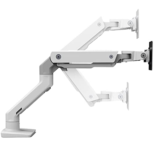 Ergotron – HX Premium Heavy Duty Monitor Arm, Single Monitor VESA Desk Mount – for Flat or Slight Curved Ultrawide Monitors Up to 49 inches, 20 to 42 lbs – Standard Pivot, White - color: White, size: Standard Pivot
