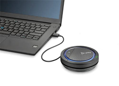 Poly Calisto 5300 Bluetooth Speakerphone (Plantronics) - Personal Portable Speakerphone for Conference Calls - USB-A Bluetooth Adapter - Connect to PC/Mac/Cell Phone - Works w/Teams (Certified), Zoom